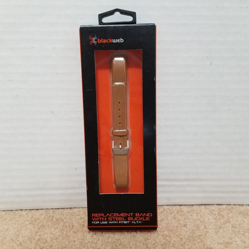 Blackweb Fitbit Alta replacement band NIB steel buckle full grain leather